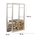 Support de stockage de bois de chauffage en métal extérieur amovible